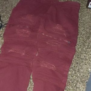 Maroon jeans